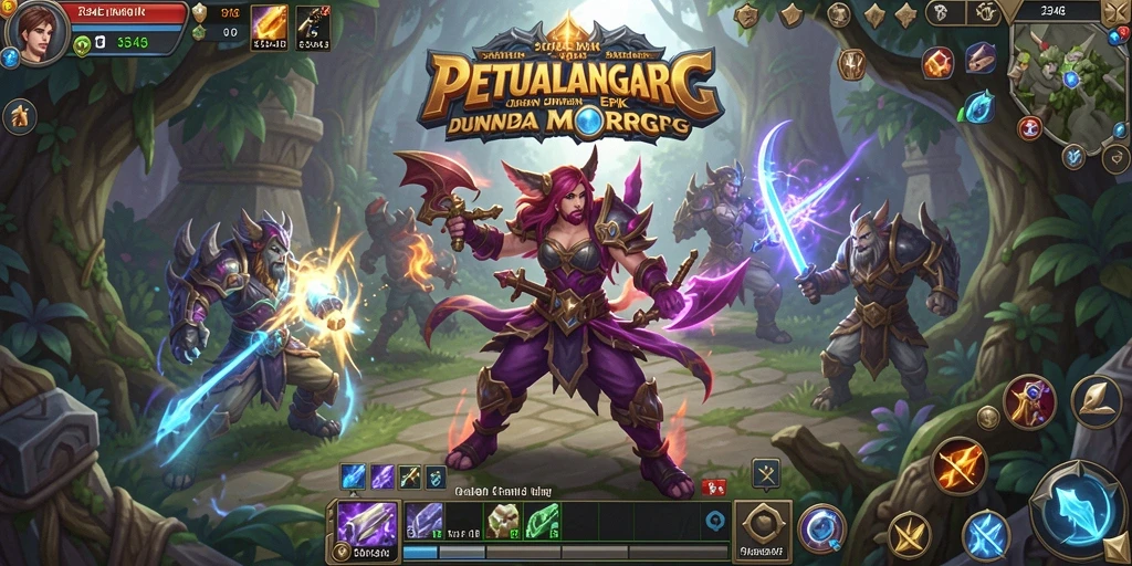 Tampilan gameplay epik di dunia fantasi 234E.