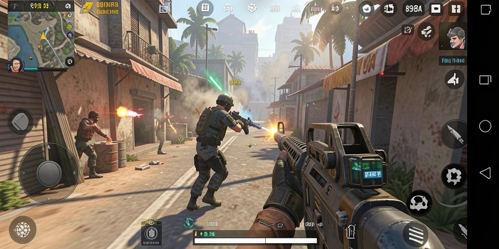 Tampilan gameplay TPS yang mendebarkan dan penuh aksi.