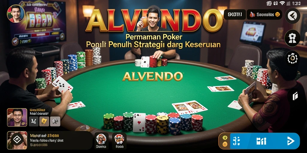 Tangkapan layar utama ALVENDO menampilkan permainan Poker yang intens dan mendebarkan.