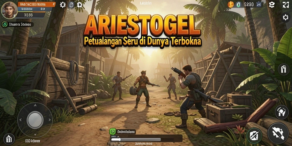 Tangkapan layar gameplay ARIESTOGEL yang menunjukkan eksplorasi dunia terbuka.