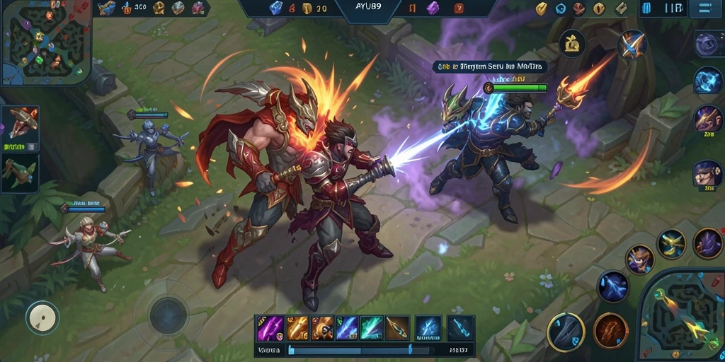 Gameplay seru AYU89 dalam aksi perang MOBA.