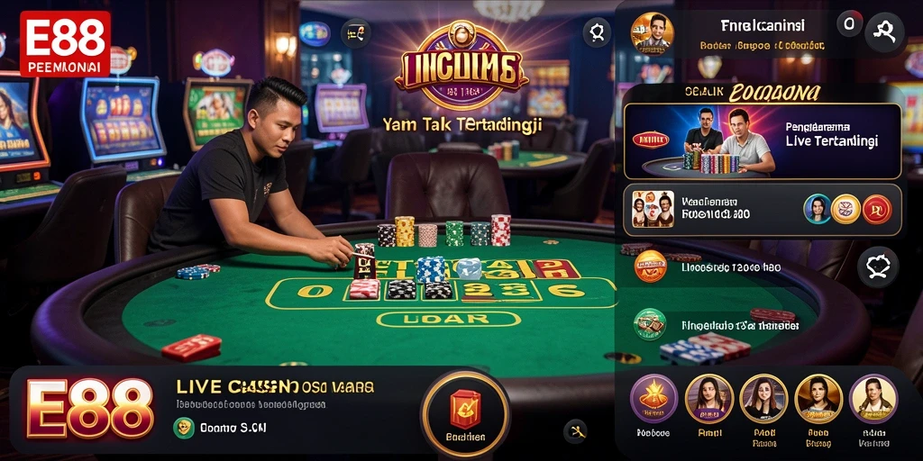 Tampilan gameplay Live Casino yang mendebarkan dengan dealer langsung.