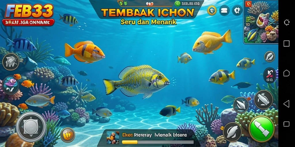 Tangkapan layar menunjukkan aksi seru menembak ikan di FB333.