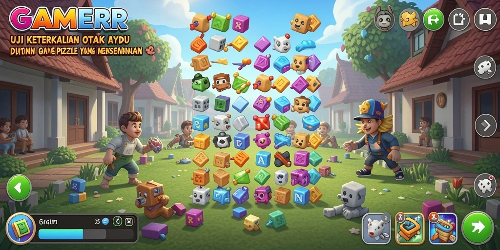 Screenshot utama GAMERP menampilkan serunya gameplay Puzzle yang menantang.