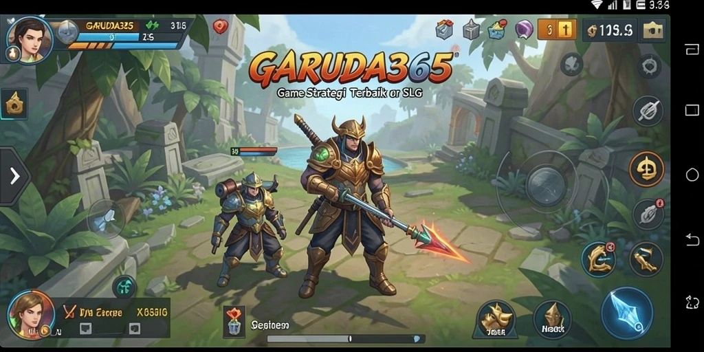 Screenshot utama GARUDA365 menunjukkan aksi pertempuran mendebarkan dalam game SLG.