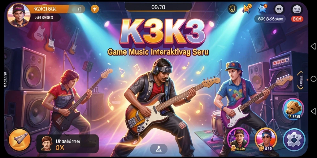 Screenshot gameplay K3K3 menampilkan keseruan permainan musik.