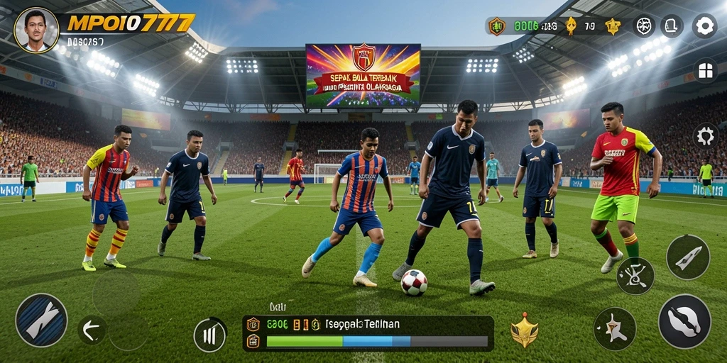 Tampilan gameplay menarik dari MPO777 dengan aksi sepak bola intens.