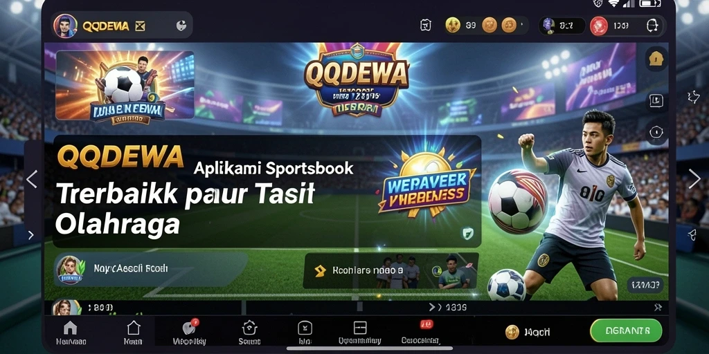 Tampilan menarik dari aplikasi QQDEWA saat taruhan olahraga.