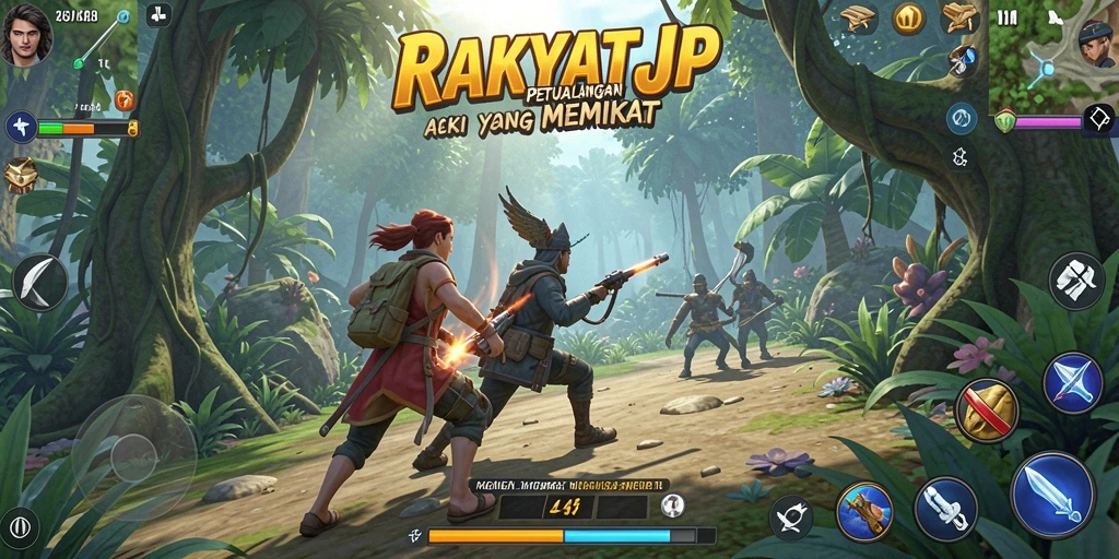 Tampilan mendebarkan dari gameplay RAKYATJP yang penuh aksi.