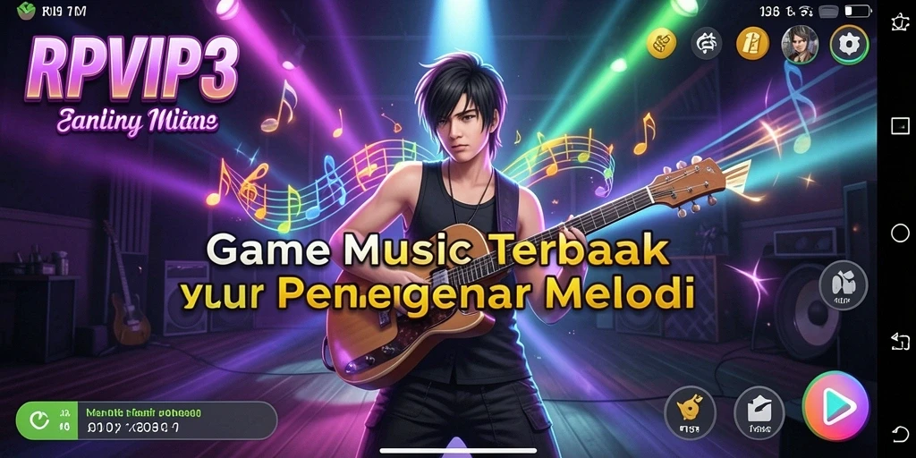 Tampilan gameplay RPVIP3 yang menarik dengan berbagai genre musik.