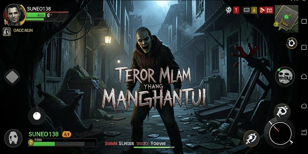 Screenshot gameplay SUNEO138: Menampilkan suasana horror yang mencekam.