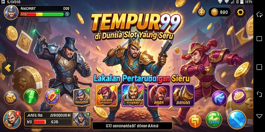 Gameplay TEMPUR99 dengan desain slot yang menarik dan seru.