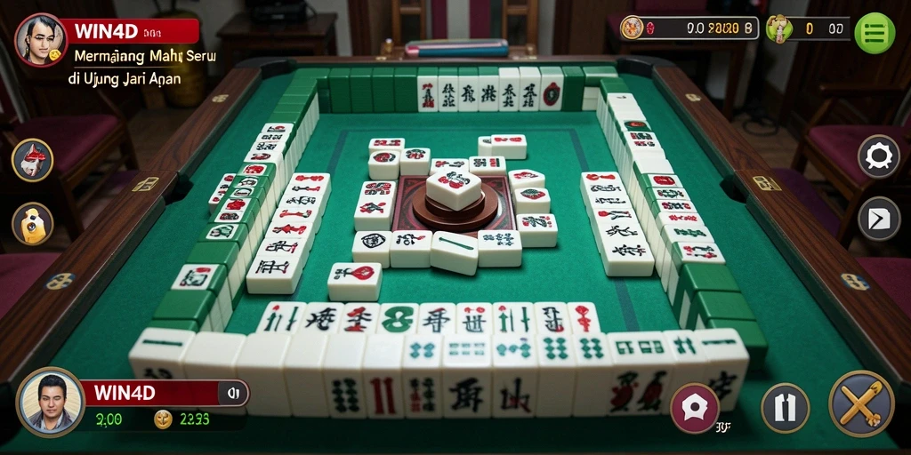 Screenshot gameplay WIN4D menampilkan suasana permainan Mahjong yang menyenangkan.