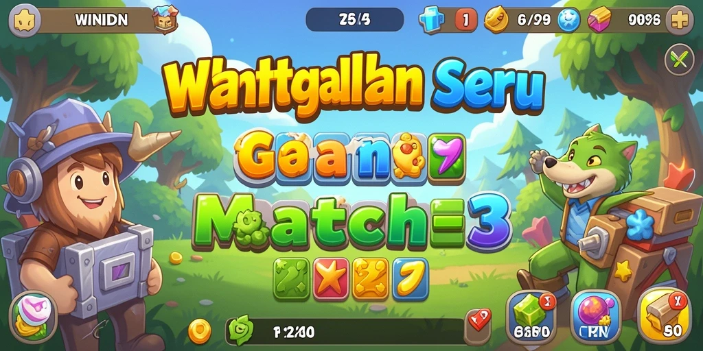 Tampilan gameplay seru dari WINIDN dengan tantangan Match-3.